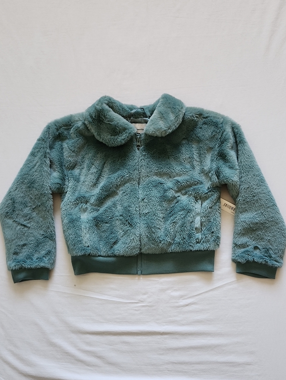NWT Amazon Essentials Kids Teal Faux Fur Lined Jacket | S